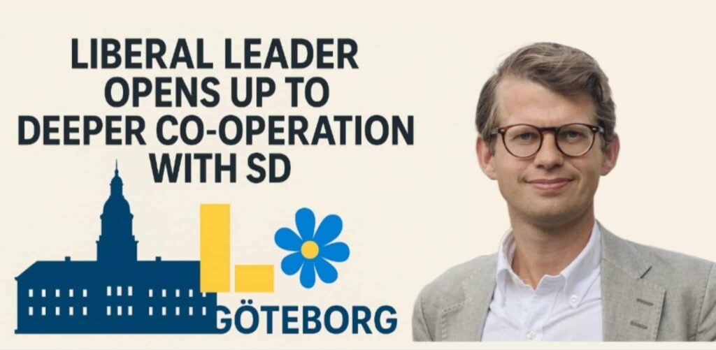 حزب الليبراليين يفتح الباب أمام ديمقراطيي السويد في غوتنبرغ مونتاج صورة