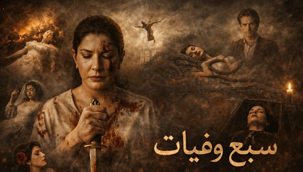 صورة سينمائية تجريدية تعبر عن تكرار الموت والأداء الفني في عمل سبع وفيات