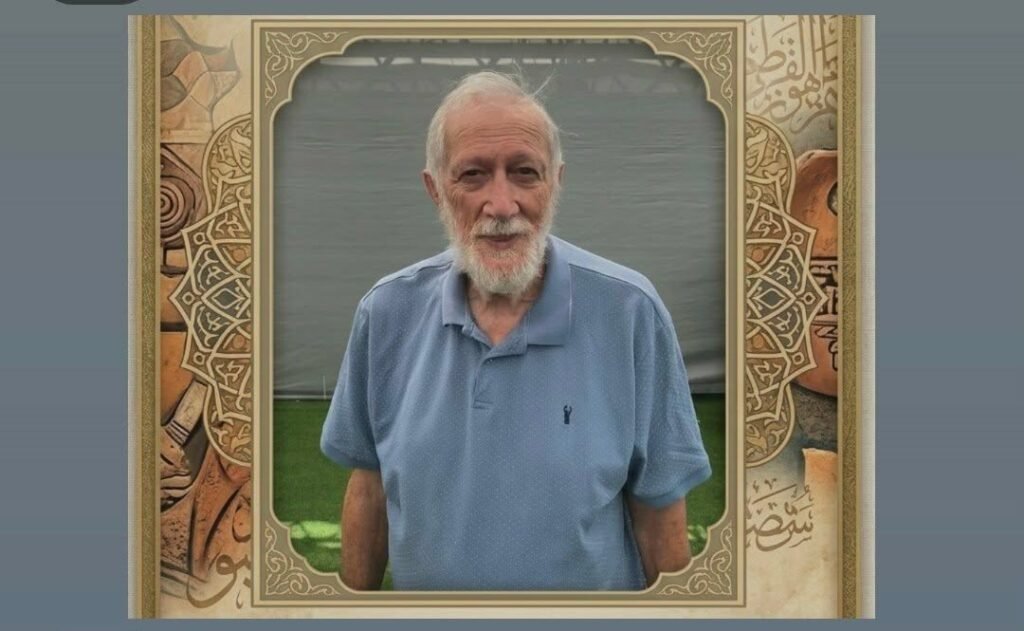 Portrait of Palestinian visual artist Sliman Mansour, widely known as the painter of the iconic Camel of Burdens artwork.